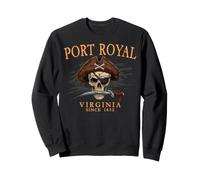 Port Royal Virginia Crâne de Pirate Depuis 1652 Orange Sweatshirt