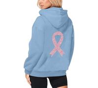 Port Sweat-shirt pour femme pour une tenue décontractée, fermeture éclair avec ruban imprimé de sensibilisation au cancer du sein, parfait pour un confort tout au long de l'année, se marie bien avec