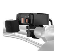 Port USB pour moto - 12 V-24 V - Charge rapide - Étanche - Adaptateur de type C - Prise de charge USB à deux roues - Pour la maison, le quotidien, l'aventure, le véhicule, les voyages, le travail
