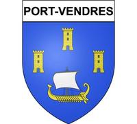 Port-Vendres 66 ville Stickers blason autocollant adhésif - Taille : 8 cm