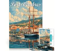 Port-Vendres Puzzle de 1000 pièces représentant Un voilier, idéal pour Les Adolescents Jeu de logique et de Relaxation Objet de Collection aux Bords Fins (38x52cm)