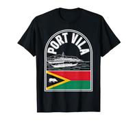 Port Vila Vanuatu Bold Outline Souvenir de Voyage T-Shirt
