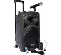 Ibiza Enceinte portable PORT12UHF-BT 700W avec micros professionnels Noire