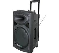 IBIZA PORT15VHF-BT - Système enceinte de sonorisation portable autonome 15''/38cm avec USB Bluetooth & 2 Micros VHF