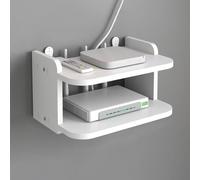 Porta Modem Da Parete Pannelli Ecologici Prodotti Dall'uomo, Progetto Di Allineamento Razionale, Mobile Nascondi Router WiFi per Soggiorno TV(White,40 * 19.5 * 13cm)