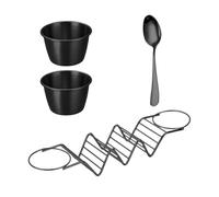 Porta Taco - Porte Burrito avec tasse et cuillère à sauce, porte-coquille Taco en acier inoxydable | Passe au lave-vaisselle, résistant à la chaleur pour tacos pour restaurants de fête