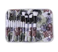 Portable 12 Pièces Pro Pinceaux De Maquillage Kit Fond De Teint Yeux Ombre Visage Stylos Cosmétiques Maquillage Pinceaux Avec Sac De Rangement D'impression De Fleurs