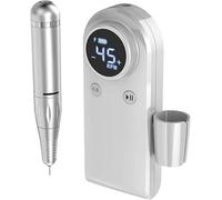 Portable 45000 RPM Nail Filer Kit Perceuse à Ongles Rechargeable Professionnelle Perceuse à Ongles électrique sans Fil pour Ongles en Gel, White