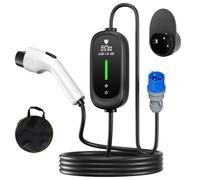 Portable 7KW EV Charger Type 2 to CEE Plug réglable[10-13-16-20-24-32A] câble de charge EV avec affichage LED minuterie retardée de 10 heures et sac de transport inclus indice de protection IP66,15m