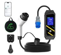 Portable 7KW EV Charger Type 2 to CEE Plug réglable [10-13-16-20-24-32A] Chargeur EV Type 2 avec affichage LED, minuterie différée de 10 heures et sac de transport inclus, indice de protection IP66,5m