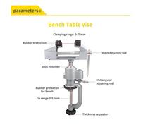 Portable à 360 ° Table Swivel Vise Tendance du bois Universal Mini Pince de table Banc la Rotation Perruche Hobby Utilisation DIY Machine à souder(Kit B)