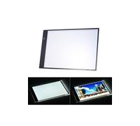 Portable A4 LED Light Box Traçage de dessin Tracer Panneau de table Table Pad Panneau de tableau avec 3 modes de luminosité Black Edge Echelle