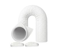 Portable AC, Hose Sleeve, 59.06 inches, Insulation Wrap, Heat Reduction, Lightweight Duct Cover, White Oxford Material, Two Strap Set, Home Hotel Dorm, for Apartment Exhaust Cooling Use