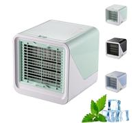 Portable Air Conditioner,3-in-1 USB Personal Air Cooler with Water Cooling, 500ML Water Tank, 3 Wind Speeds, 7-Color LED Lights, Quiet Desktop Cooling Fan for Bedroom Office Home Outdoor (Green)