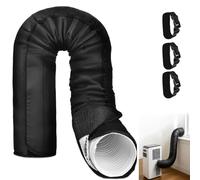 Portable Air Conditioner Hose Cover, Ac Hose Insulation Sleeve Portable Insulated Waterproof Washable Cover with 3 Adjustable Straps, Fits 5-5.9" Diameter Exhaust Hose (Black)