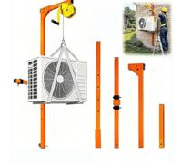 Portable Air Conditioner Lifting Cranes Easy Assembly Removable Small Lifting Crane with Hand Winch Air Conditioning Outdoor Installation Tool for Professional Outdoor(10m)