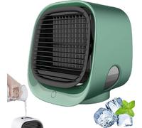 Portable Air Conditioner, Portable Fan, Air Cooler with Night Light Function, Mini Ac Unit for Bedroom, Office and Camping, 3 Speed Settings, Instant Cooling in 90 Seconds (GREEN)