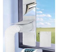 Portable Air Conditioner Window Insulation Kit 11 x 64 inch Tear-Resistant Sealing Cloth for Hot Vents Easy Install with Bindings for Apartments