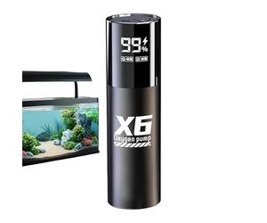 Portable Air Pump, Rechargeable Tank Pumped, 6.69inch Oxygen Bubbler with Quiet Waterproof Feature, Aquarium Pump with USB Power Design, Air Pumped for Outdoor Fishing Picnic
