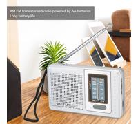 Portable AM FM Radio,Built-in Speaker Portable Handheld Radio,Digtail Alarm Clock,2 AA Batteries with Long Range Receiver,for Indoor Outdoor Emergency