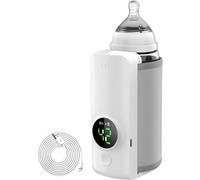 Portable Baby Bottle Warmer 6000mah With Lcd Display For Travel Fast Heating White