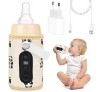 Portable Baby Bottle Warmer For Baby On The Go,Usb Charging,6 Adjustable Temperature 38-55¿,With Temperature Display,Panda