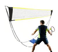 Portable Badminton Net, Foldable Sport Training Net, Badminton Pickleball Nets Set for Backyard Beach Park Gym Court Camping Vacation, Easy Setup Adjustable Outdoor Indoor Game Nets for Family Fun
