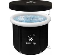 Portable baignoire gonflable pour bain de glace avec couvercle 80x80 cm Keszing