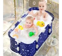 Portable Baignoire Pliable Adulte 115x60x50cm - Foldable Ice Bath Tub for Cold Bain Froid & Hot Spa, Gonflable Style Free Standing Sauna Portable Bathtub