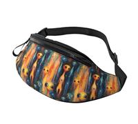 Portable Banane Sac À Dos Extraterrestre De Science-Fiction Sac De Taille Réglable Waist Pack pour Activités Randonnée Vie Quotidienne 14X35Cm