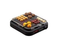 Portable Barbecue d'intérieur électrique, gril sans fumée, plaque de cuisson à usage familial, for préparer du thé, café et l'eau bouillante, 2 200 W Camping(Noir)