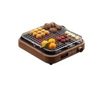 Portable Barbecue d'intérieur électrique, gril sans fumée, plaque de cuisson à usage familial, for préparer du thé, café et l'eau bouillante, 2 200 W Camping(Bruin)
