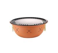 Portable Barbecue portable, poêle à charbon de bois, barbecue table, extérieur, antiadhésif avec grille et rôtissoire, au for terrasse, cuisine, camping, pique-nique, randonnée Camping(Orange)