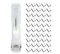 Portable Binder Clip Stapler Dispenser | Reusable Push Binder Clamp Tool For Documents And Papers, Compact Stapler Alternative For Home, School, Office, Travel, Classroom, Library, Dormitory, Universi