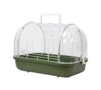 Portable Bird Cage - Metal Acrylic Leather 32x21x22cm | Transparent Travel Carrier for Parakeet Conure Cockatiel Canary Lovebird Finch | Small Cage for Living Room Balcony Indoor Park Use