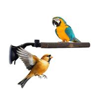 Portable Bird Perch Stand - Suction Cup Mount for Bath Travel Resting | Resin Frame with Textured Grip, Adjustable Height Support, Window Wall Attachment Perch for Indoor Outdoor Cage Setup