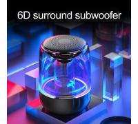 Portable Bluetooth 5.0 haut-parleur lumière LED claire TWS 6D Subwoofer Surround Hi-Fi stéréo Cool Audio pour enfants acrylique