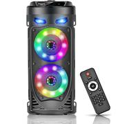 Portable Bluetooth Speaker 30W Wireless Speaker With 4 Inch Dual Stereo Sound, Mixed Color Led Lights, Remote Control, Supports Eq, Tws, Usb, Tf, Aux, Speaker For Travel