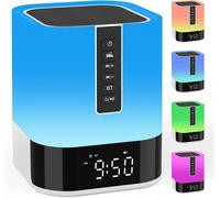 Portable Bluetooth Speaker Alarm Clock Light, Touch Bedside Lamp With Mp3 Music Player, White Noise Machine & Timer, Children'S Night Light, Teen Girl Birthday Gift