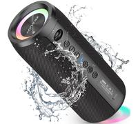 Portable Bluetooth Speaker With Led Light, Powerful 40W Stereo Bass, 5200Mah Battery, Micro Sd/Tf, Bluetooth 5.2 And Ipx6 Waterproof, Bluetooth Speaker For Travel, Gifts