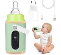 Portable Bottle Warmer For Baby On The Go Usb Charging 6 Temperature Adjustable 38-55¿ With Temperature Display,Green