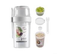 Portable Breakfast Cup 2-Layer Leakproof Food-Safe PP