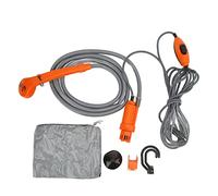 Portable Camp Shower Head with 12V Car Cigarette Lighter Adapter Powerful Electric Pump Adjustable Water Flow Lightweight ABS Rubber Construction for Camping Hiking RV Outdoor