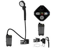 Portable Camping Shower - 3 Spray Modes Camp Shower | Rechargeable Rv Showers with Led Display | Waterproof Pump for Backpacking Beach Rv Hiking Pet Bath Car Washing Garden