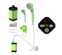 Portable Camping Shower, Rechargeable Rv Shower, Waterproof Camp Pump, Led Display Control, 3 Spray Modes, for Outdoor Garden Beach Pet Bath Car Washing, 11.42x7.48x3.35 Inches