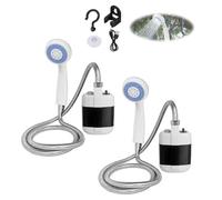 Portable Camping Shower with Adjustable Flow - for Easy & Convenient Outdoor Cleaning, USB Charging, Lightweight & Compact for Camping, Hiking, Beach & Pet Bathing(2set)