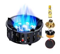 Portable Camping Stove, Compact Windproof Outdoor Burner, High Efficiency Gas Camping Cooker, Durrable Foldable Hiking Stove With Stable Flame Control Design For Hunting Fishing Picnic Travel Use