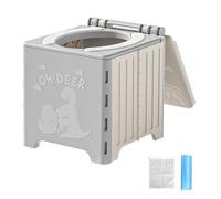 Portable Camping Toilet, Folding Travel Potty, Outdoor Gear Seat, Compact Toilet, Convenient Restroom Solution for Beach Hiking Car Fishing Toddler Elderly Men Women, 9.06x8.66x9.06 inches