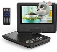 Portable Car Dvd Player 9.5 Inch With 7.5 Inch Hd Swivel Screen,4-6h Rechargeable Battery,Compatible With Usb/Sd/Synchro Tv,Stereo Speakers + Charger Included-Ideal For Kids And Travel
