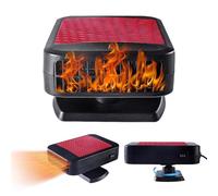 Portable Car Heater & Defroster for Car, 2-In-1 Portable Car Heater With 360° Rotation - Rapid Defrosting with Cigarette Lighter Power for All 12V Vehicles, Trucks, RV (Red)
